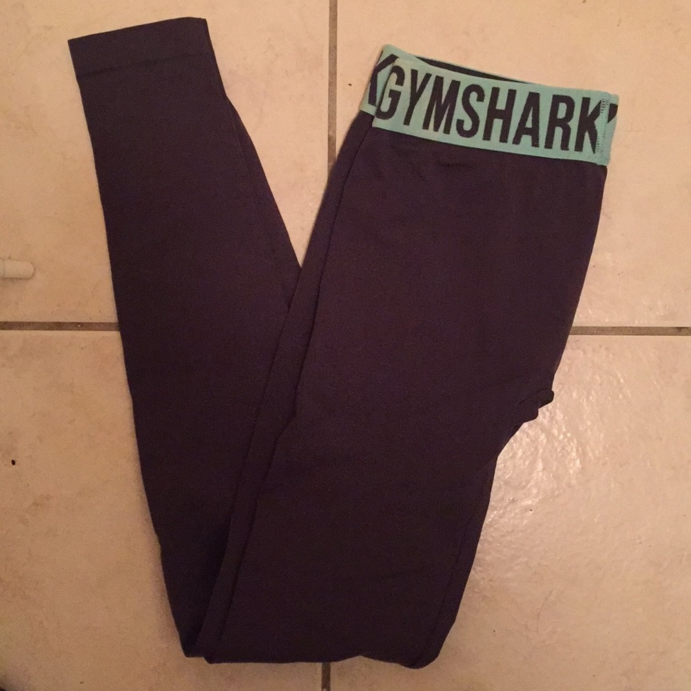 Gymshark Fit Leggings / Charcoal Pale Turquoise